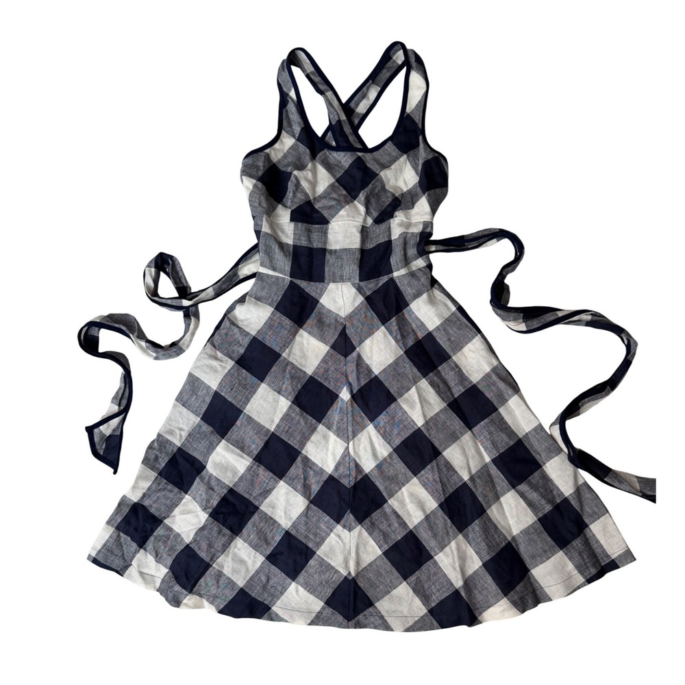 Betabrand Buffalo Check Gingham Strappy Back Sundress Size S
